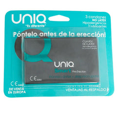UNIQ - SMART LATEX FREE PRE-ERECTION CONDOMS 3 UNITS - C.farma&beauty 