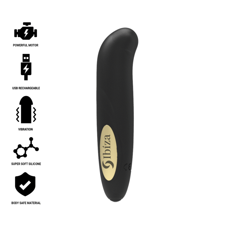 Ibiza - Stimolatore Clitoride USB Ricaricabile 10 Modalità Vibrazione - Eleganza Dorata 13 x 2,9 cm su CfarmaBeauty.com - C.farma&beauty 
