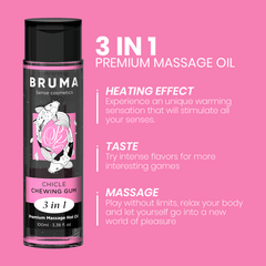 Bruma - Olio da Massaggio Premium Effetto Calore e Sapore Gomma 3 in 1 da 100 ml: Una Sinfonia di Sensazioni per il Tuo Massaggio Intimo - C.farma&beauty 