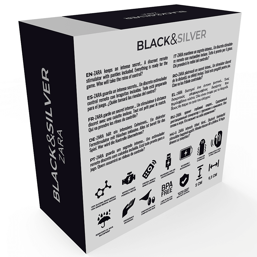 BLACK&SILVER - Stimolatore Telecomando ZARA con Slip in Omaggio - Esperienza Sensuale Unica!